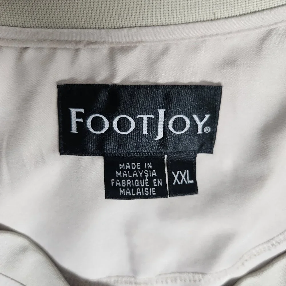FootJoy FJ Windbreaker Shirt Men 2XL XXL Beige Golf Pullover Long Sleeve Outdoor - Picture 3 of 8